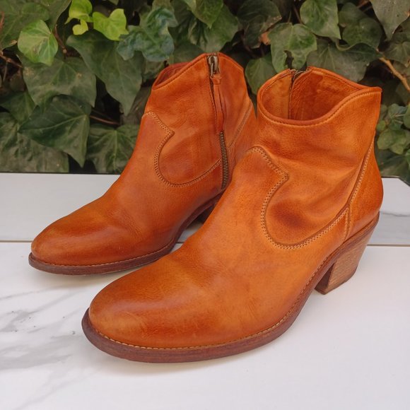 N.D.C Santa Monica Made By Hand Stacked Heel Zip Up Ankle Boots Size 37 - Picture 3 of 12